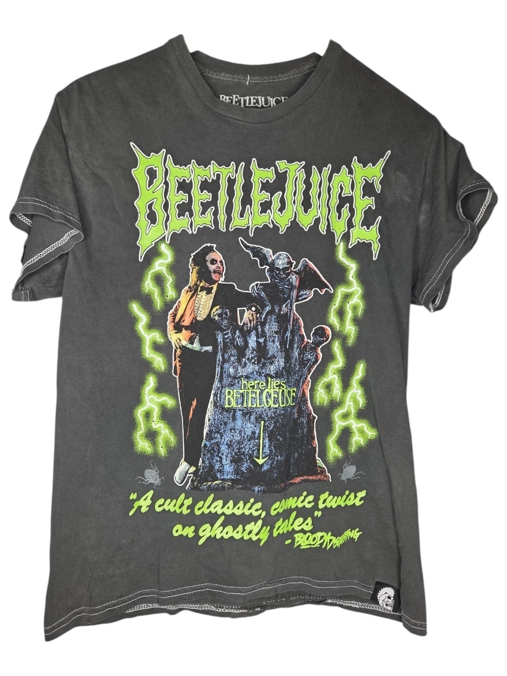Beetlejuice x Bloody Disgusting Glow in the Dark T Shirt Size Small